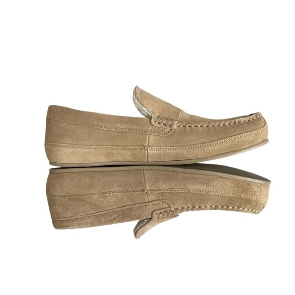 Vince Gibson Suede Lamb Shearling Moccasins Slippers Men’s Size 10 Camel Tan main image 8
